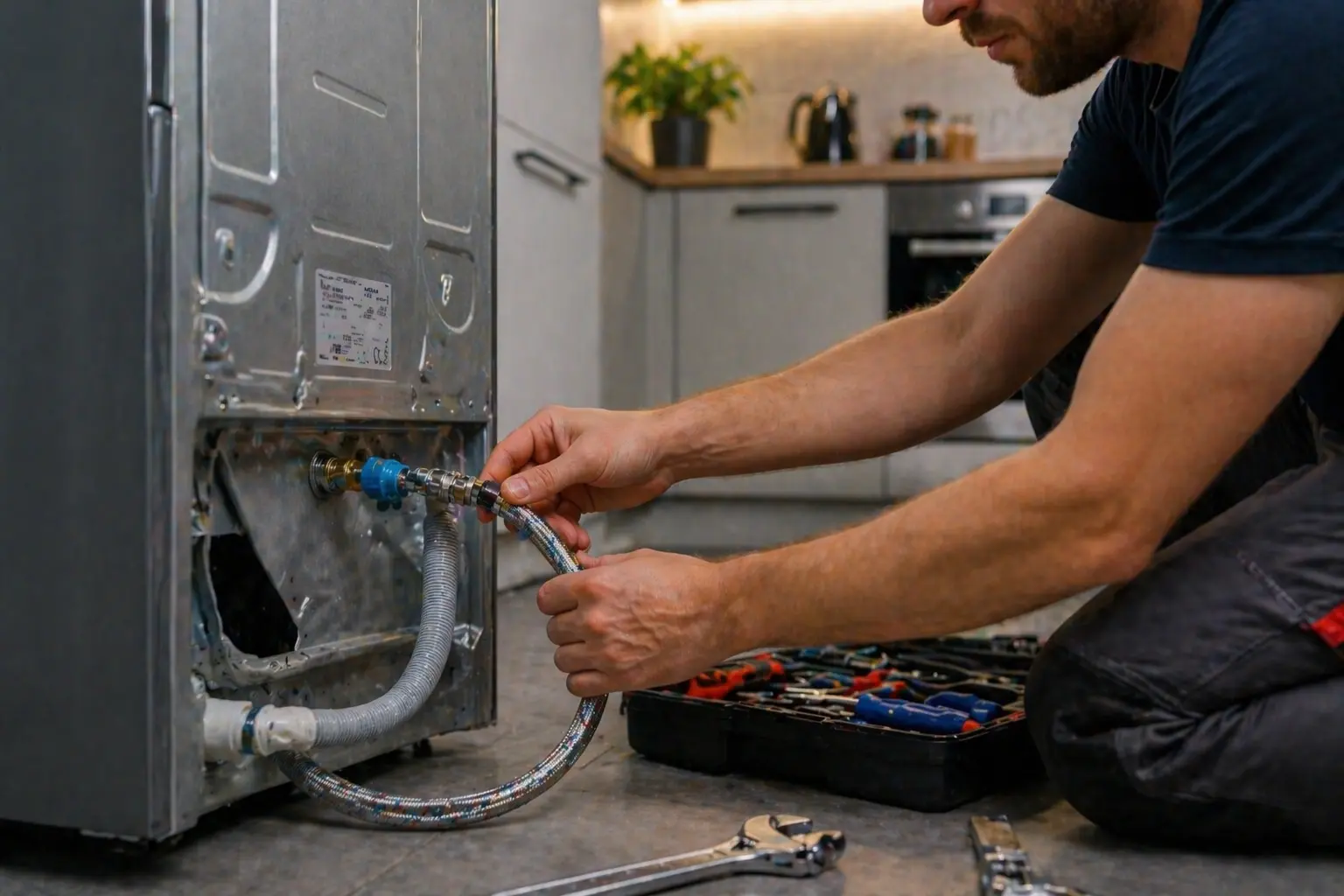 Anschluss von Haushaltsgeräten in der Küche